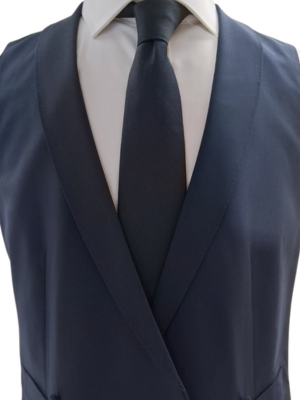 Canali Solid Navy 3-piece 100% Wool Suit 38R
