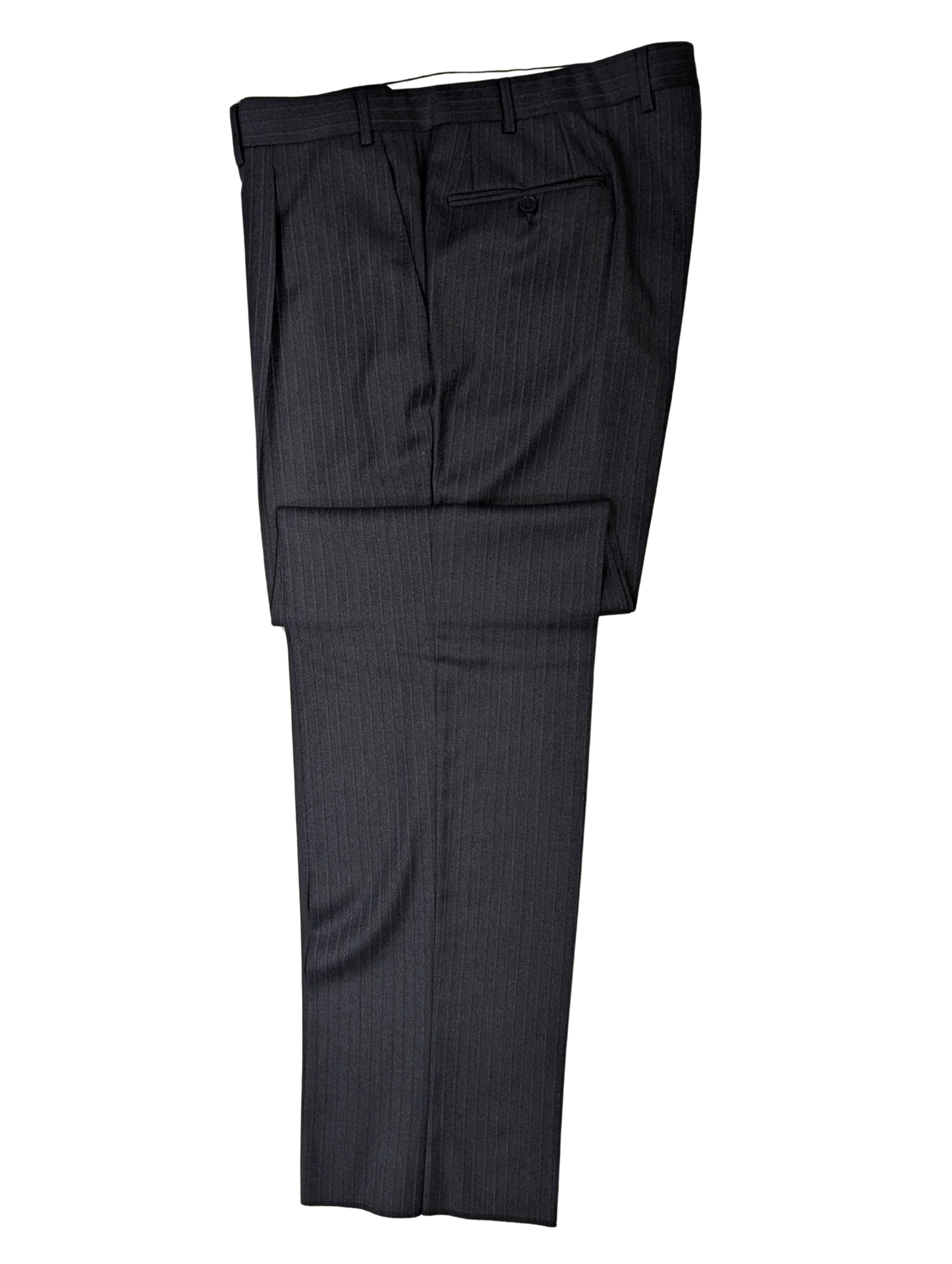 Canali Navy Pinstriped 100% Wool 3-Button Suit 44R