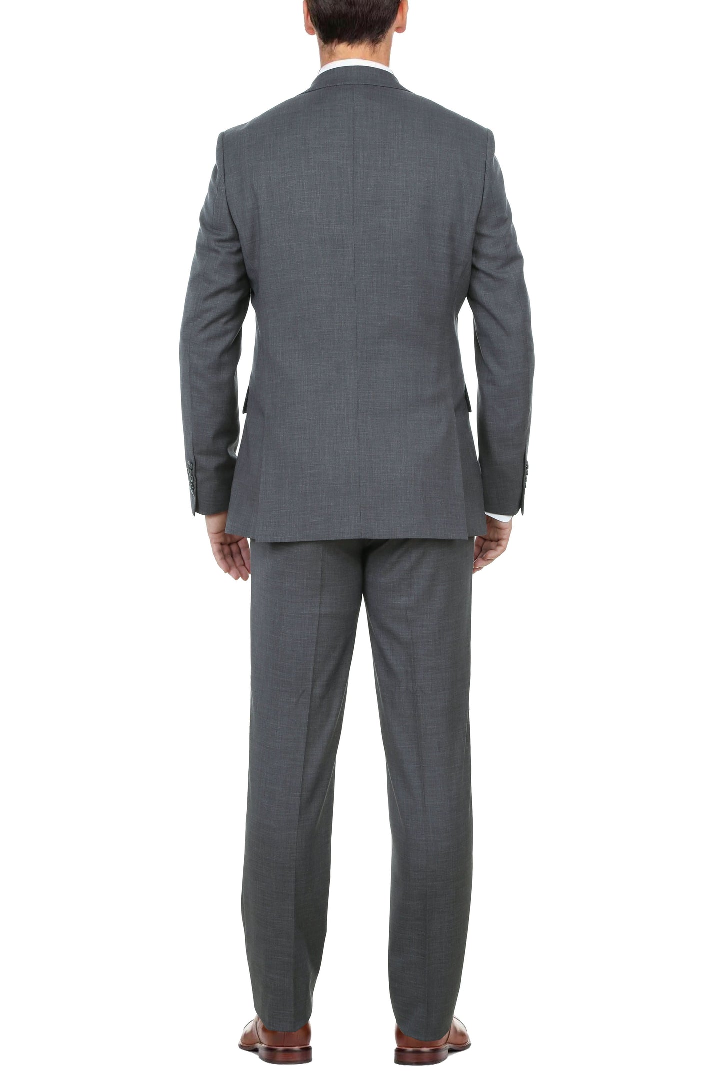 English Laundry Mens Textured Gray Slim Fit Notch Lapel Stretch 2 Button Suit