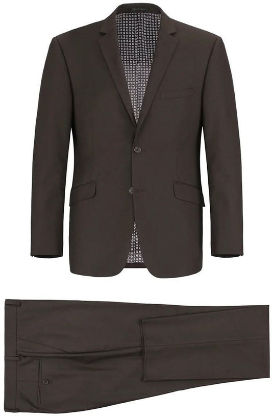 Raphael Men's Slim Fit Dark Brown Two Button Suit
