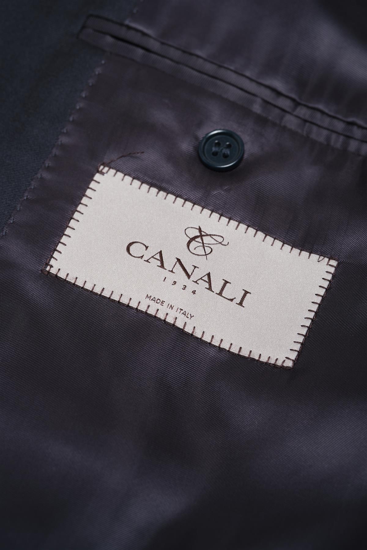 Canali Mens Solid Navy Blue 40L Drop 7 Modern Fit 100% Wool 2 Piece Suit