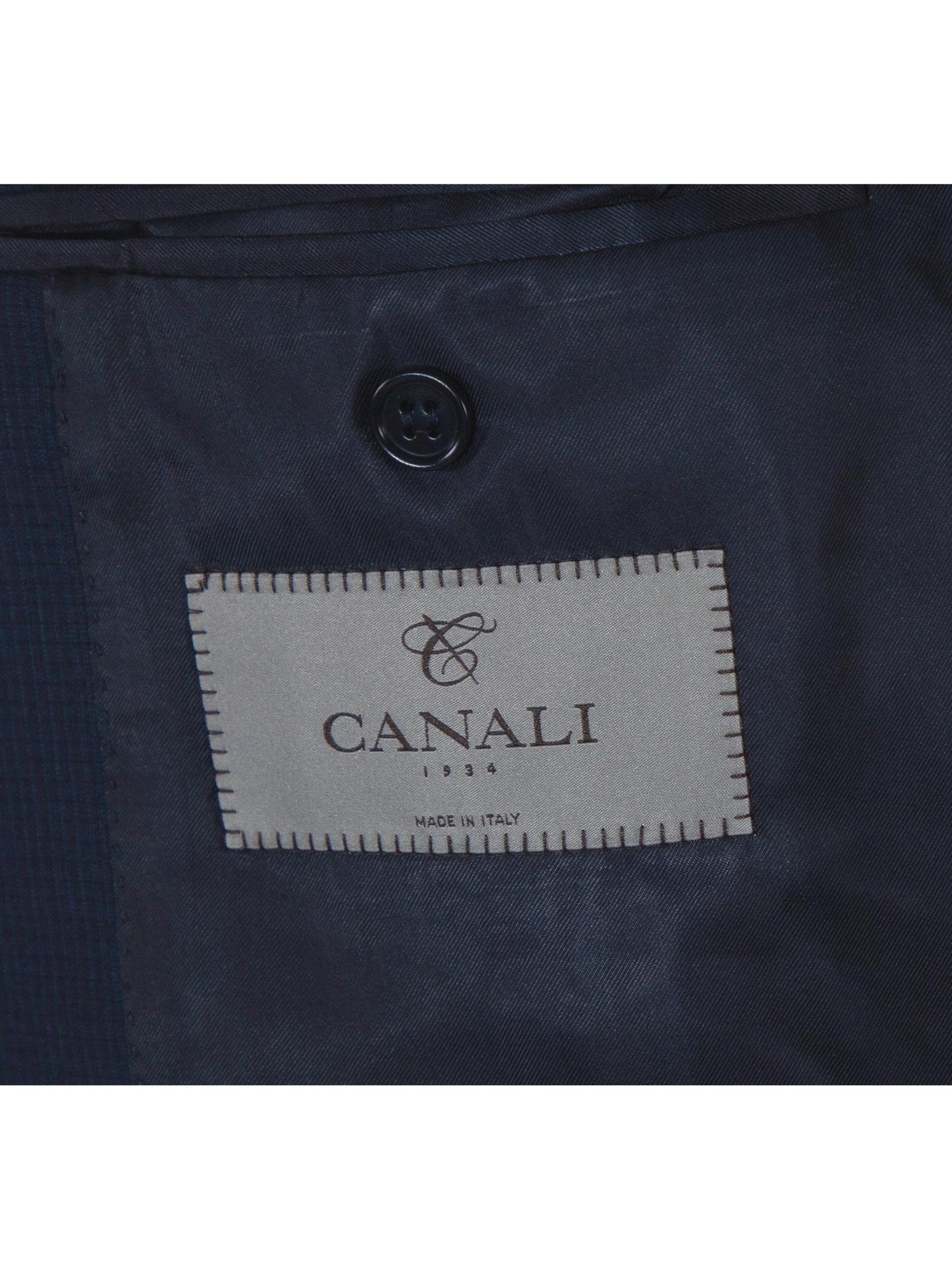 Canali 1934 Mens 48R Drop 7 Navy Blue Check 100% Wool 2 Piece Suit