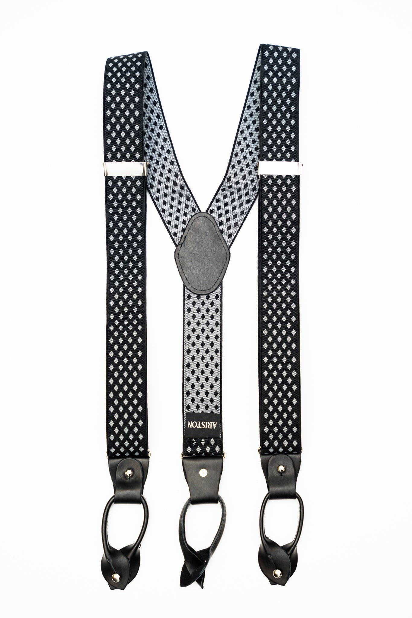AR Gray Diamond Suspenders (Braces)