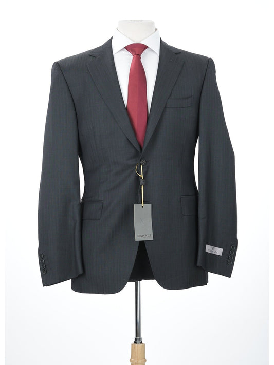 Canali 1934 Mens Gray Striped 44R Drop 6 Wool 2 Piece Suit