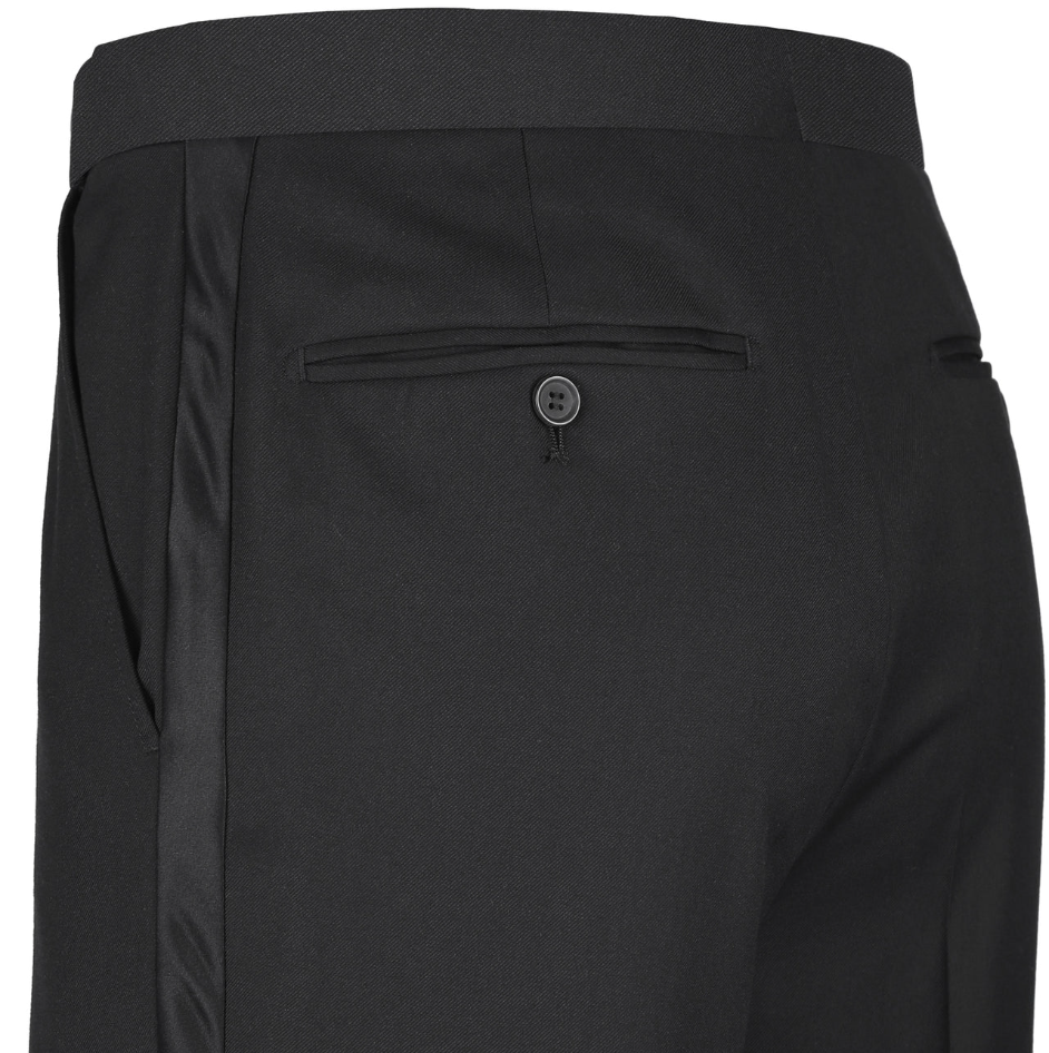 Raphael Mens Solid Black Classic Fit Tuxedo Pants