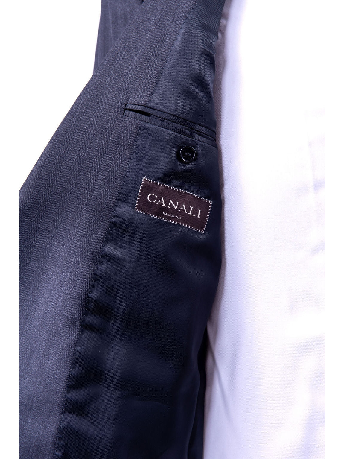 Canali Mens Charcoal Gray Herringbone 42R Drop 8 100% Wool 2 Button 2 Piece Suit