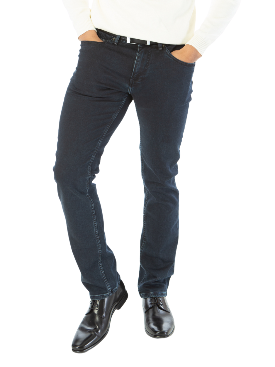 Montreux Mens Slim Fit Navy Blue 5 Pocket Stretch Jeans