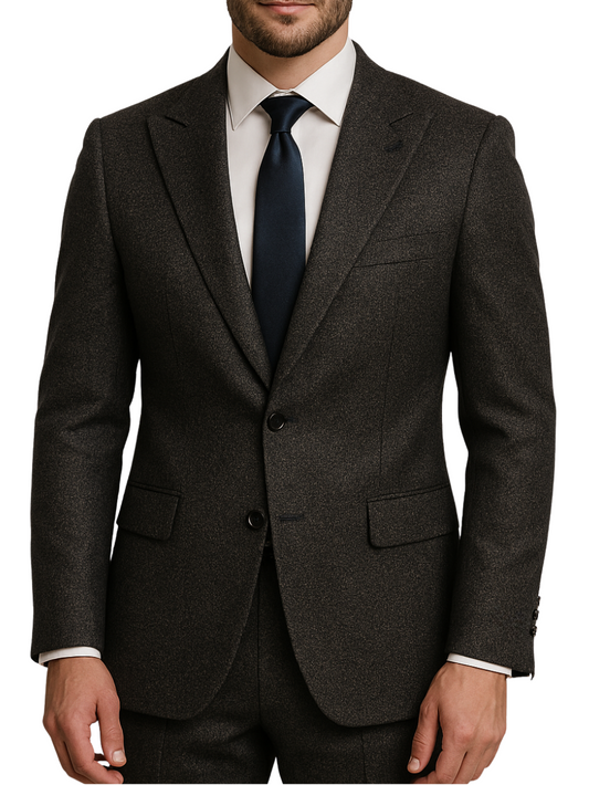 Canuti By Steven Land Textured Black Modern Fit 2 Button Blazer Sportcoat