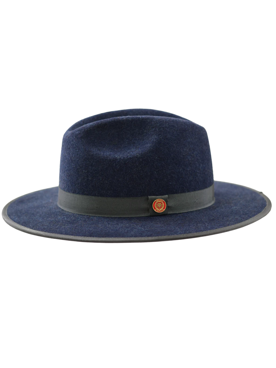 Men's Monarch Collection Denim/Red Felt Fedora Hat