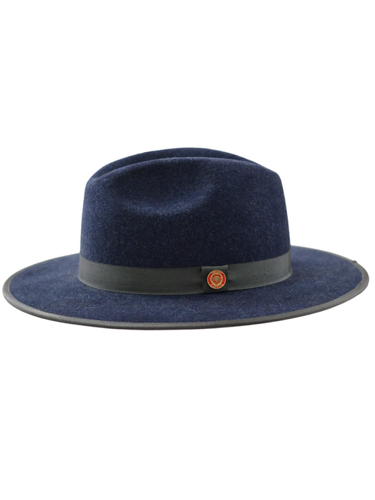 Men's Monarch Collection Denim/Red Felt Fedora Hat