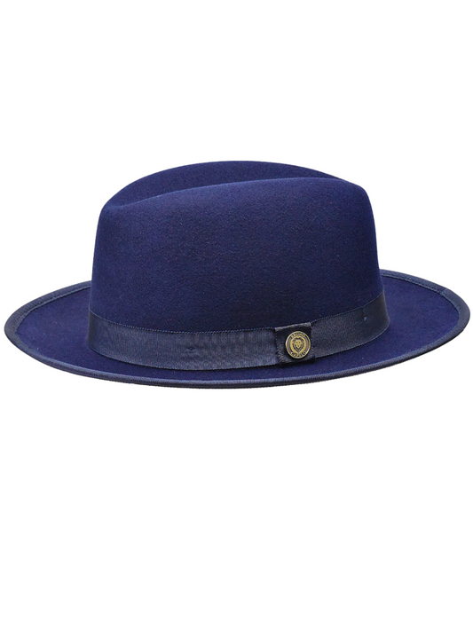 Men's Princeton Collection Navy/Red Felt Fedora Hat
