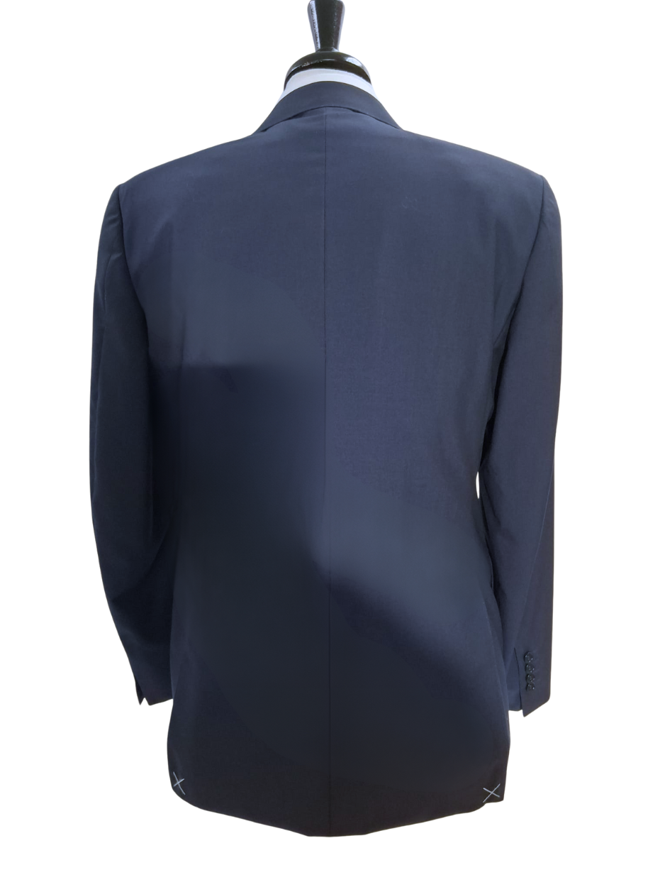 Canali Solid Navy 100% Wool 2 Button Suit 38R