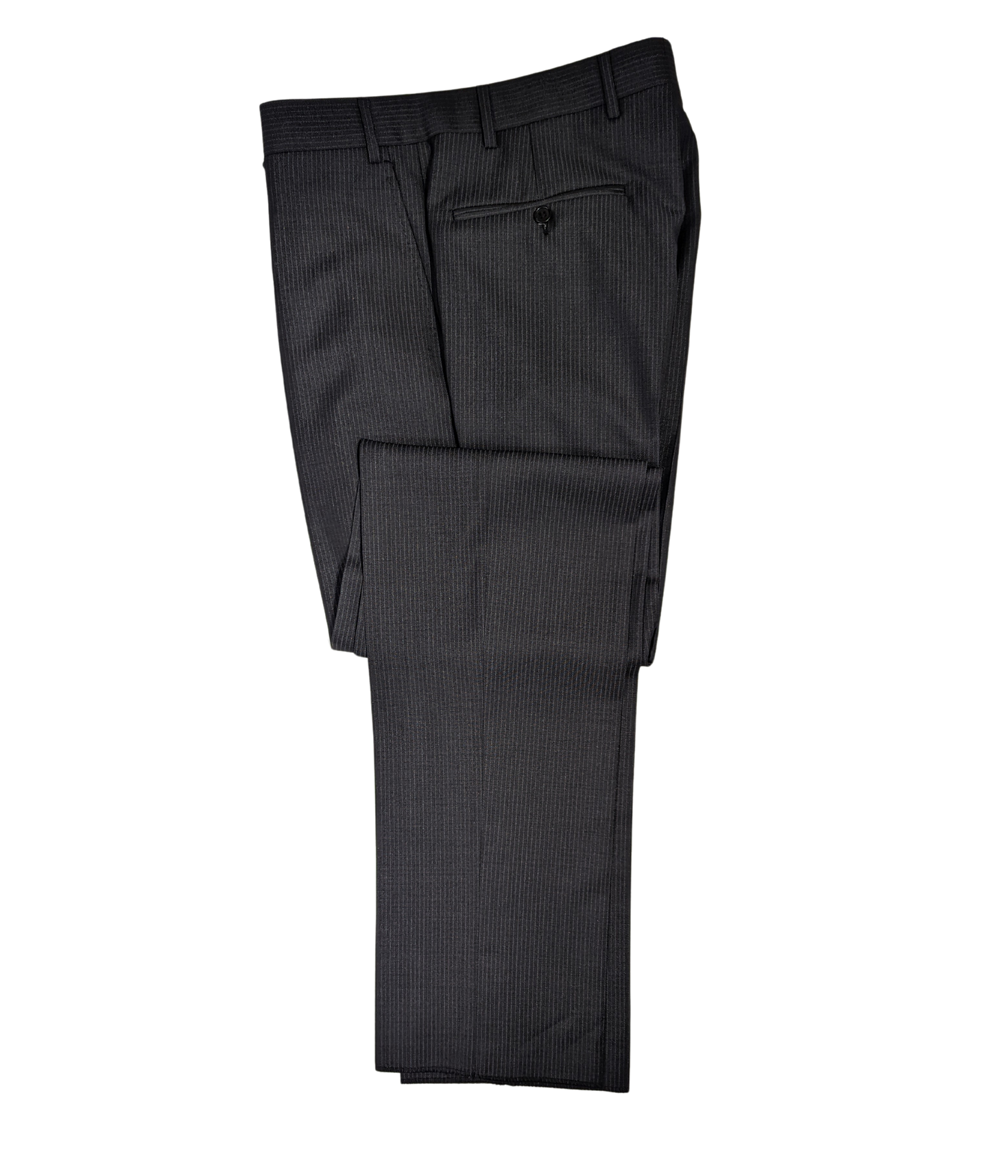 Canali Charcoal Gray Pinstripe Wool Blend Suit 44R