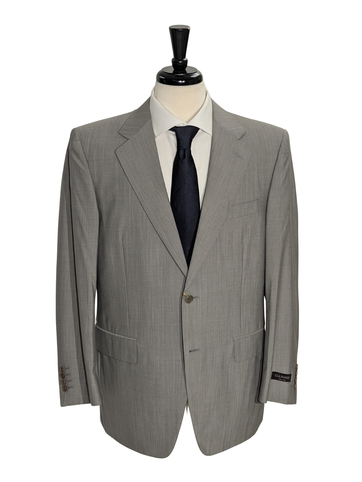 Canali Solid Gray 100% Wool Suit 42S