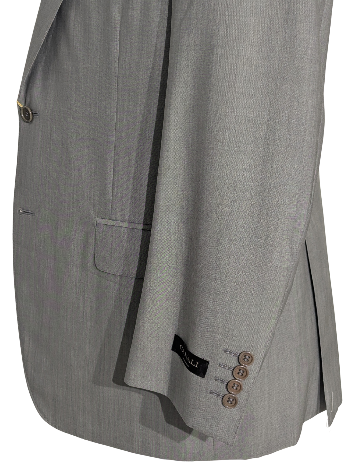 Canali Solid Gray 100% Wool Suit 42S