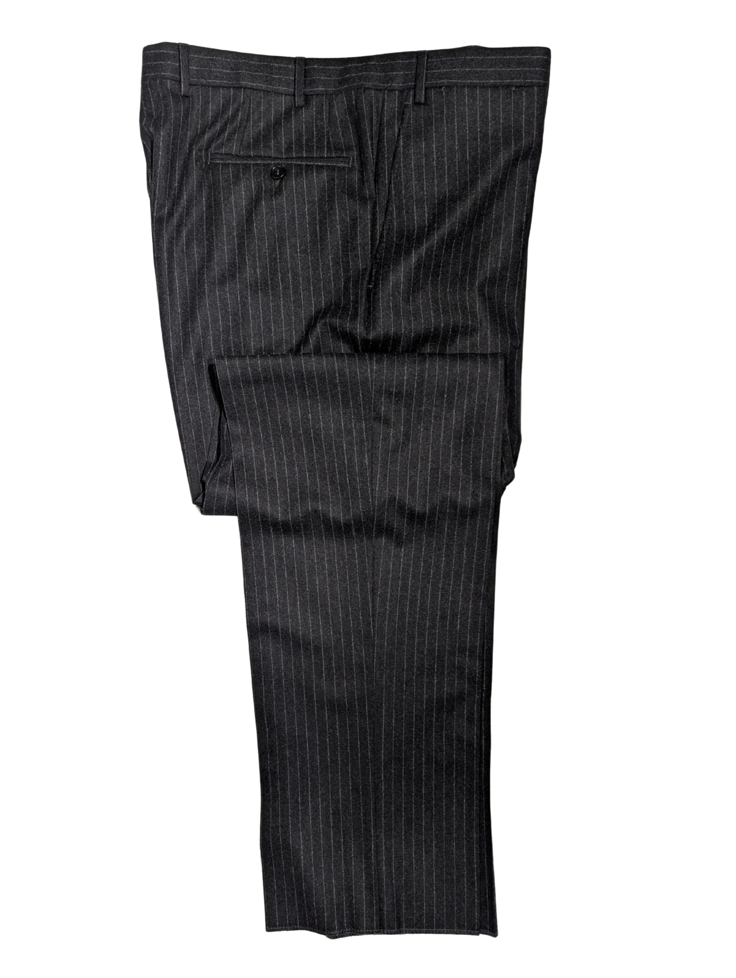 Canali Charcoal Pinstriped 100% Wool Suit 46R