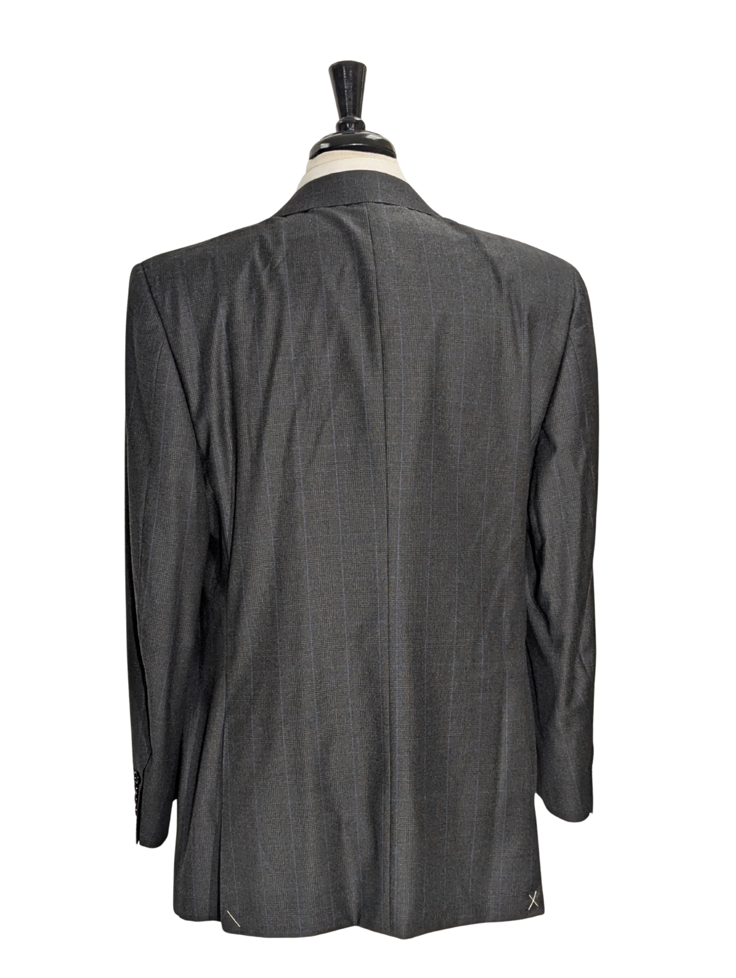 Canali Gray Glen Plaid 100% Wool Suit 46R