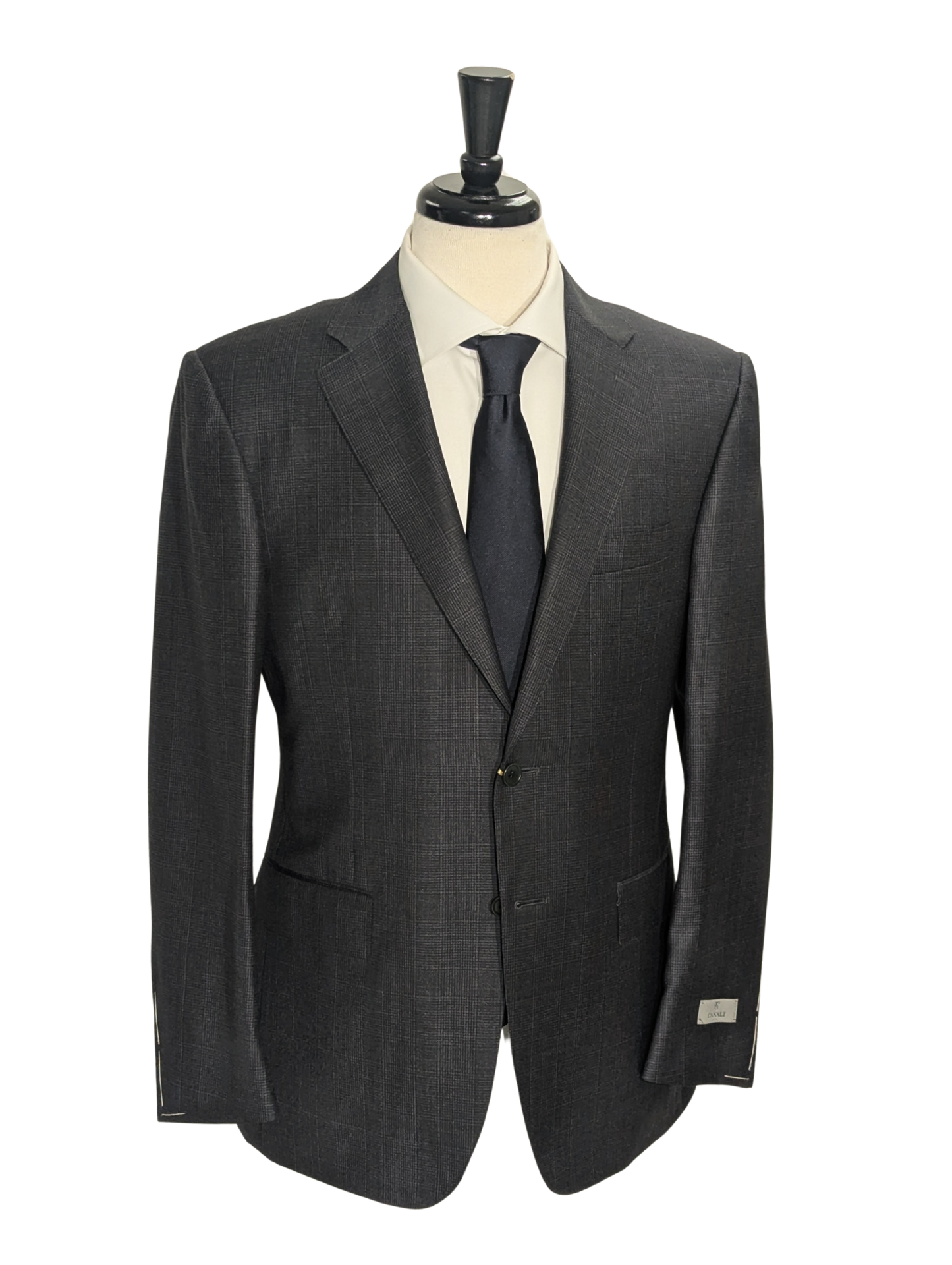 Canali Gray Glen Plaid 100% Wool Suit 40R