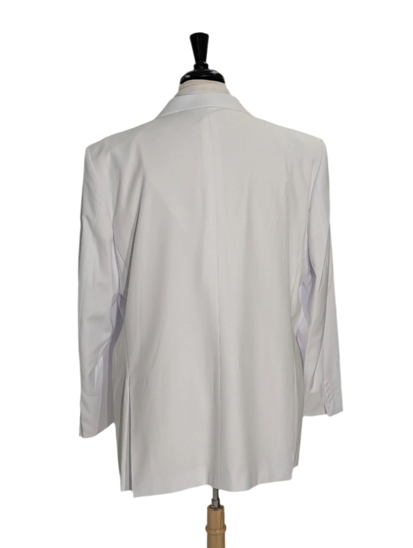 Apollo King Solid White Double Breasted Suit 46R