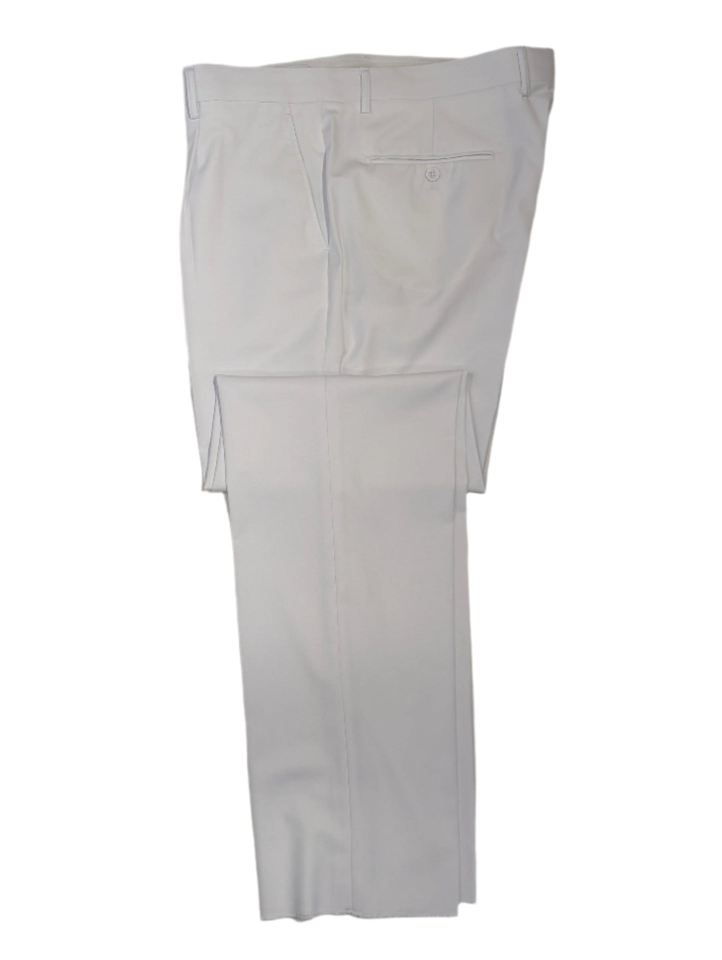 Apollo King Solid White Double Breasted Suit 46R