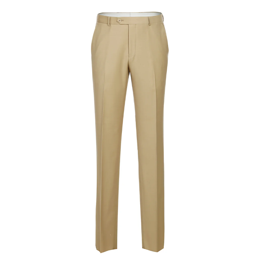 Raphael Men’s Slim Fit Tan Super 170’s  Notch Lapel Wool Two Button Suit