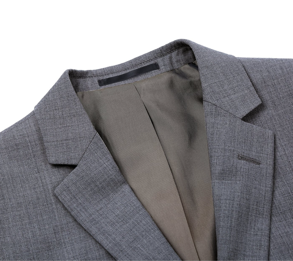 Raphael Men's Gray Slim Fit Notch Lapel Two Button Wool Suit