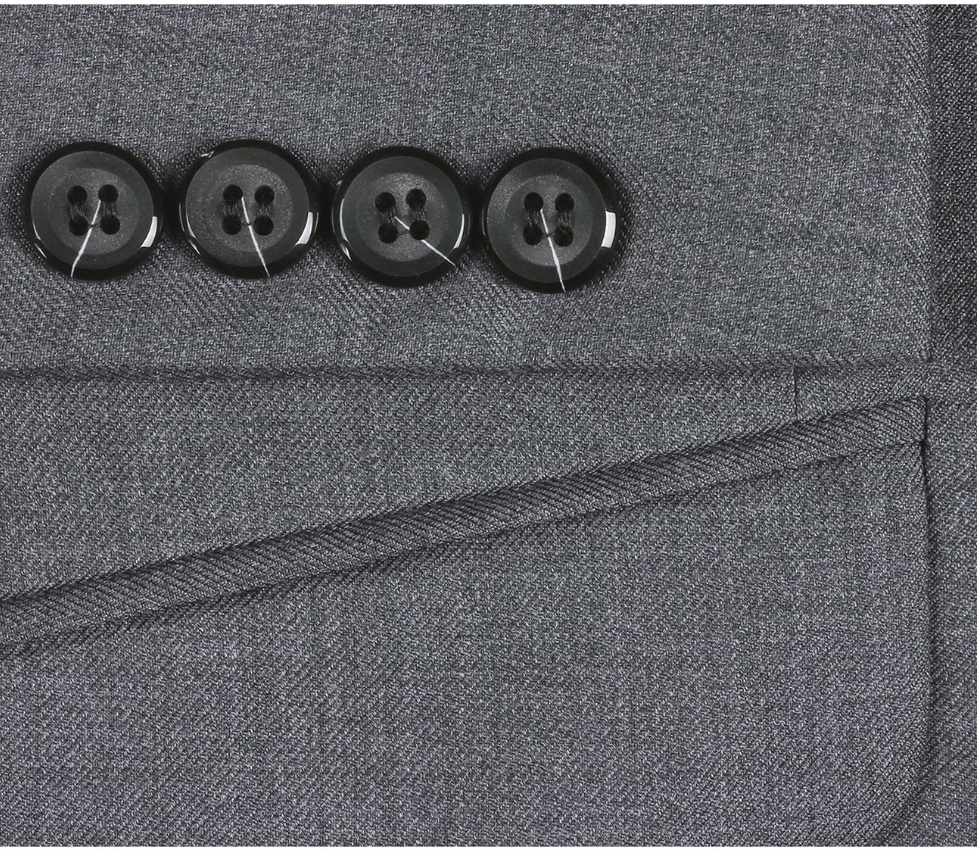 Raphael Men's Gray Slim Fit Notch Lapel Two Button Wool Suit