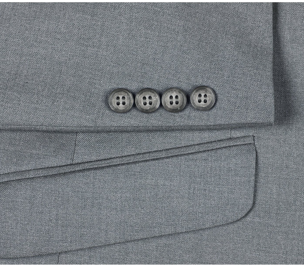 Raphael Men’s Stretch Light Gray Slim Fit Notch Lapel Two Button Suit