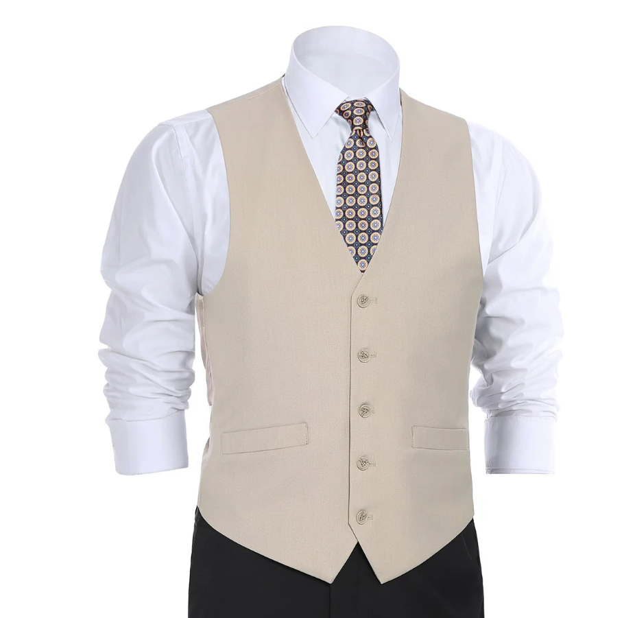Raphael Mens Solid Tan Classic Fit Vest
