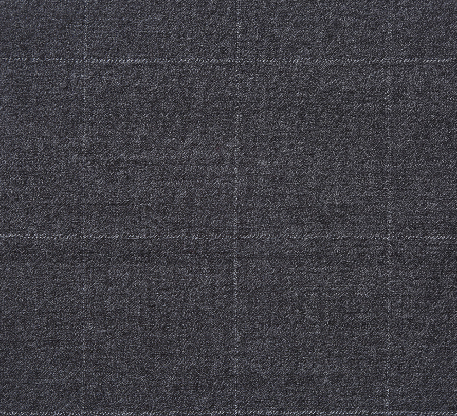 Raphael Mens Gray Windowpane Slim Fit Notch Lapels 2 Buttons Stretch Suit