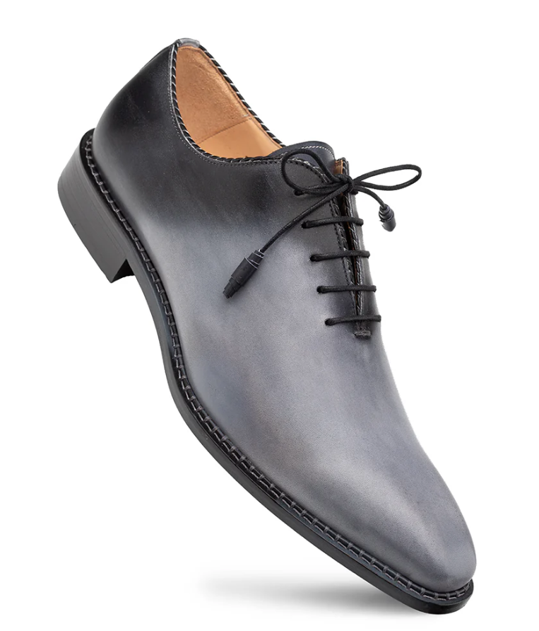 Mezlan Barbaro Two-Tone Grey Black Oxford Dress Shoes