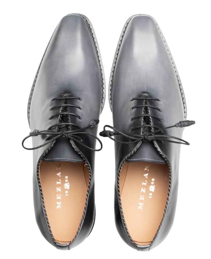Mezlan Barbaro Two-Tone Grey Black Oxford Dress Shoes