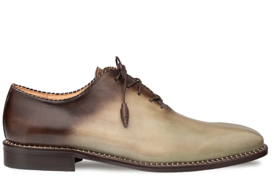 Mezlan Barbaro Two-Tone Olive Mocha Oxford Dress Shoes
