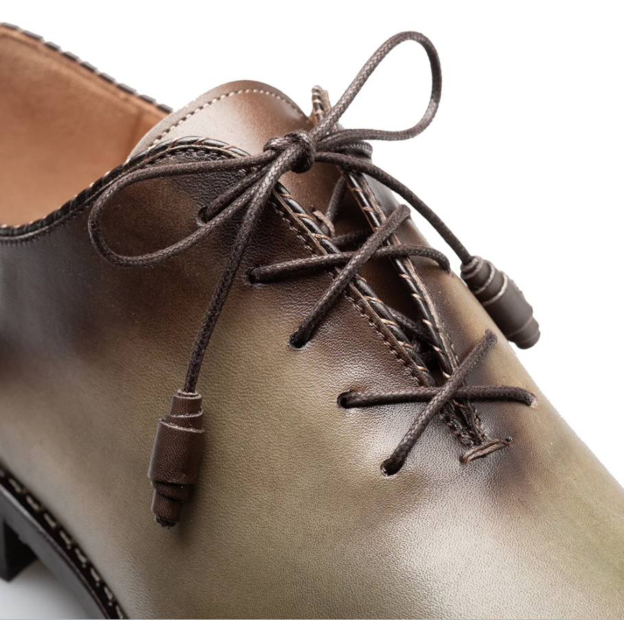 Mezlan Barbaro Two-Tone Olive Mocha Oxford Dress Shoes