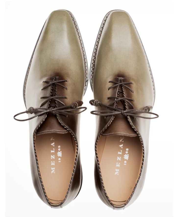 Mezlan Barbaro Two-Tone Olive Mocha Oxford Dress Shoes
