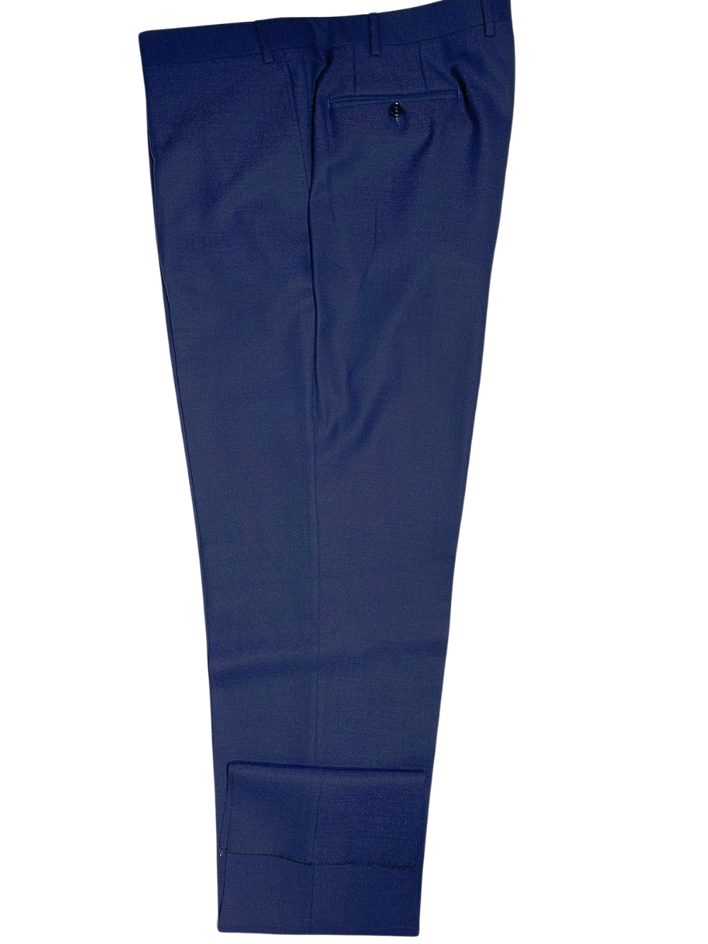 Canali Navy Blue Textured Notch Lapel 100% Wool 2 Button Suit 46L