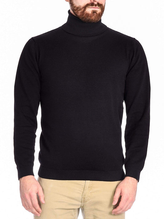 Arthur Black Men's Black Pullover Cotton Blend Turtleneck Sweater Shirt