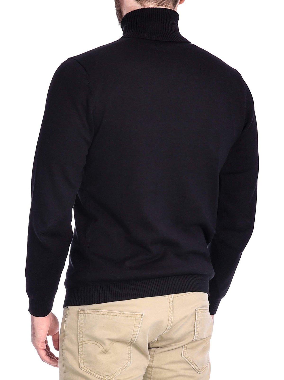 Arthur Black Men's Black Pullover Cotton Blend Turtleneck Sweater Shirt