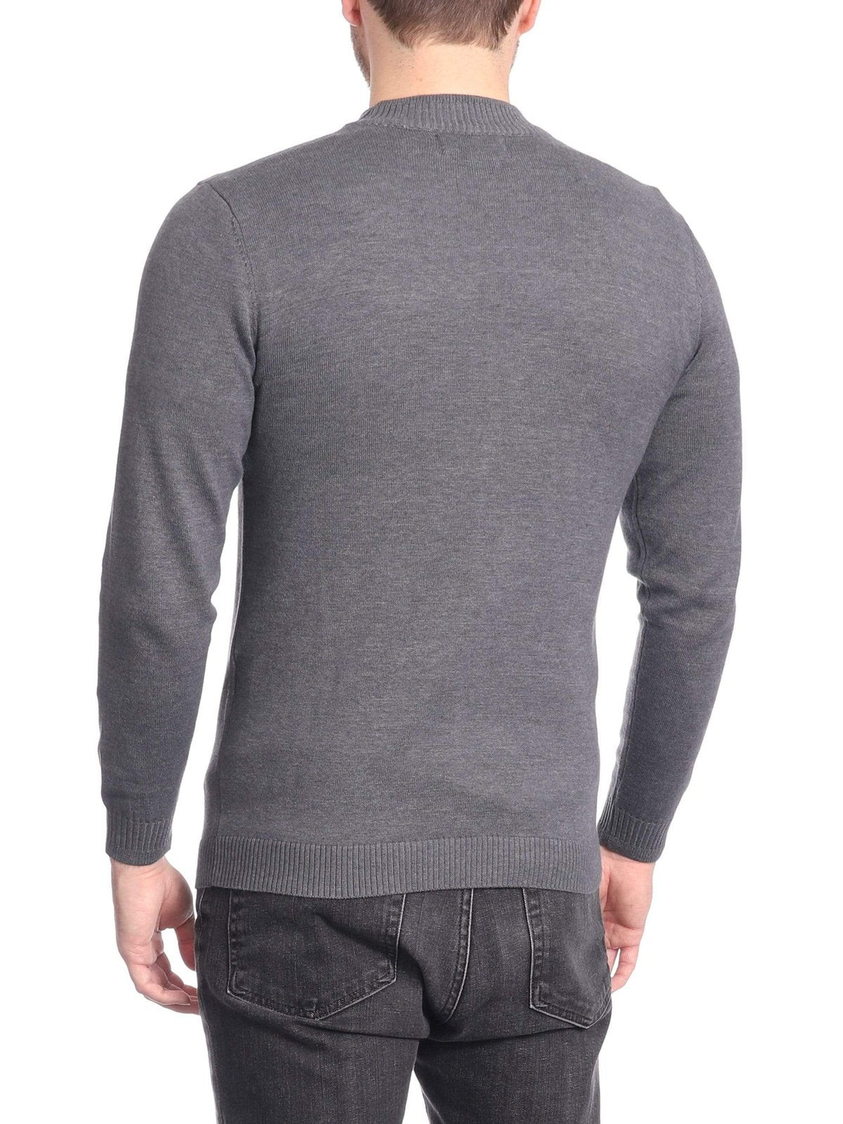Arthur Black Men’s Charcoal Gray Pullover Cotton Blend Mock Neck Sweater Shirt