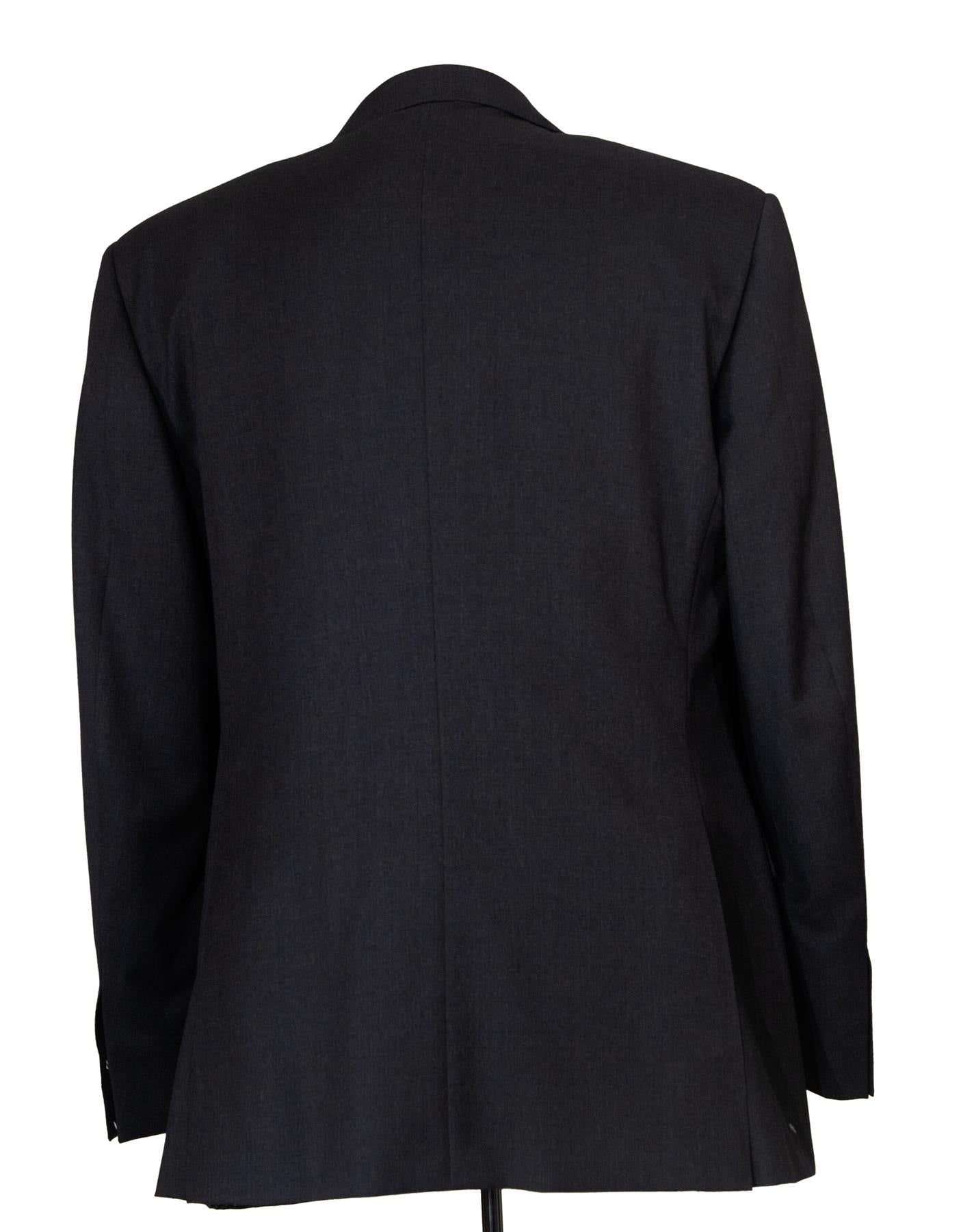 Canali Mens Dark Charcoal Grey Classic Fit 38R Drop 4 100% Wool 2 Piece Suit