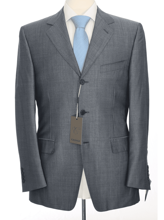 Canali Mens 38r 48 Drop 7 Modern Fit Medium Gray Three Button Wool Suit
