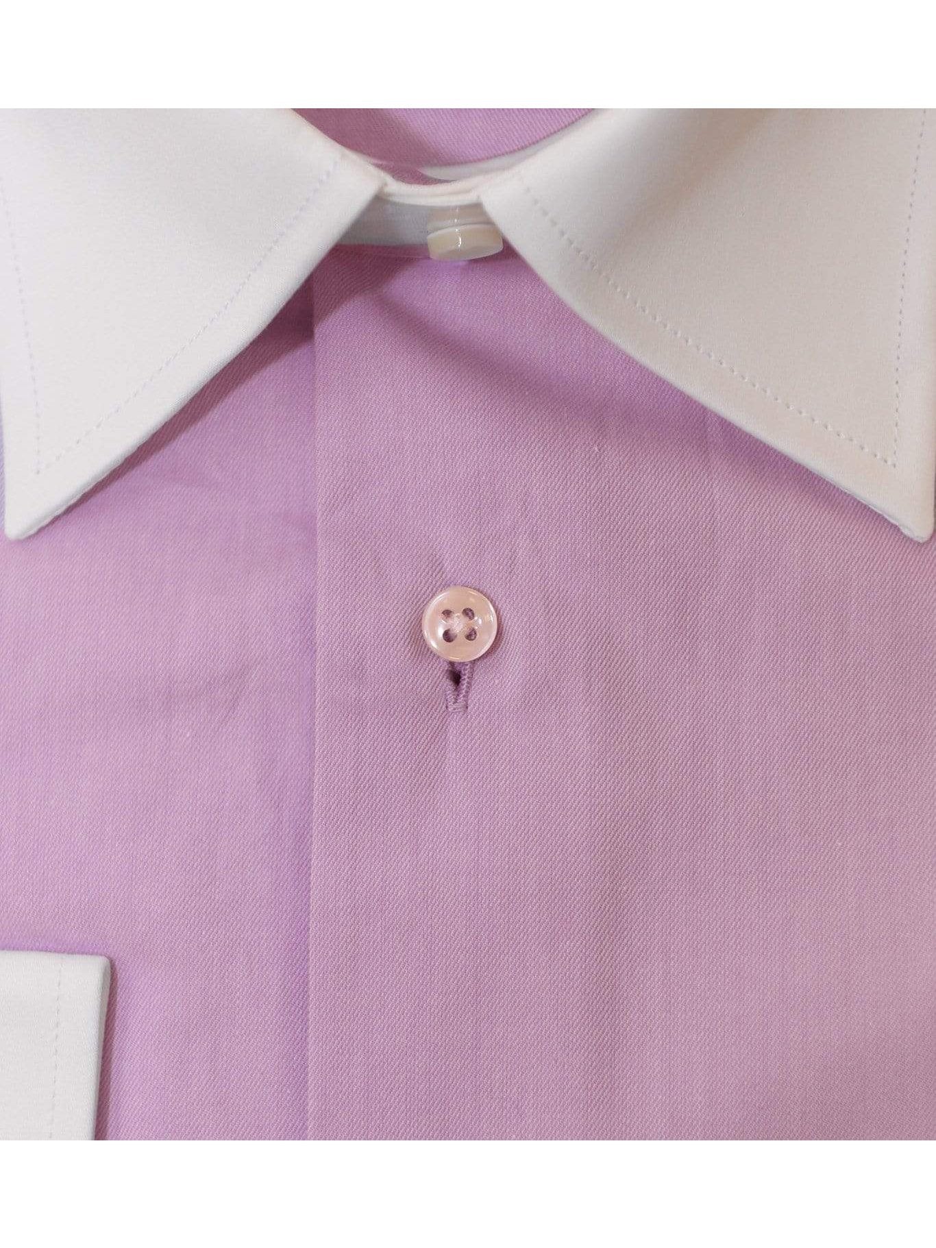 Chams Classic Fit Light Purple Twill Fine Combed Cotton Dress Shirt