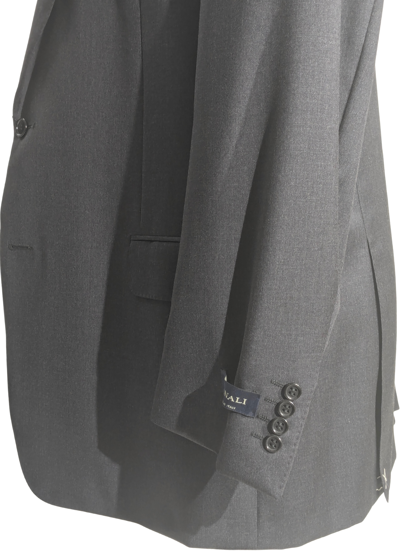 Canali Solid Charcoal 100% Wool 2 Button Suit 46L