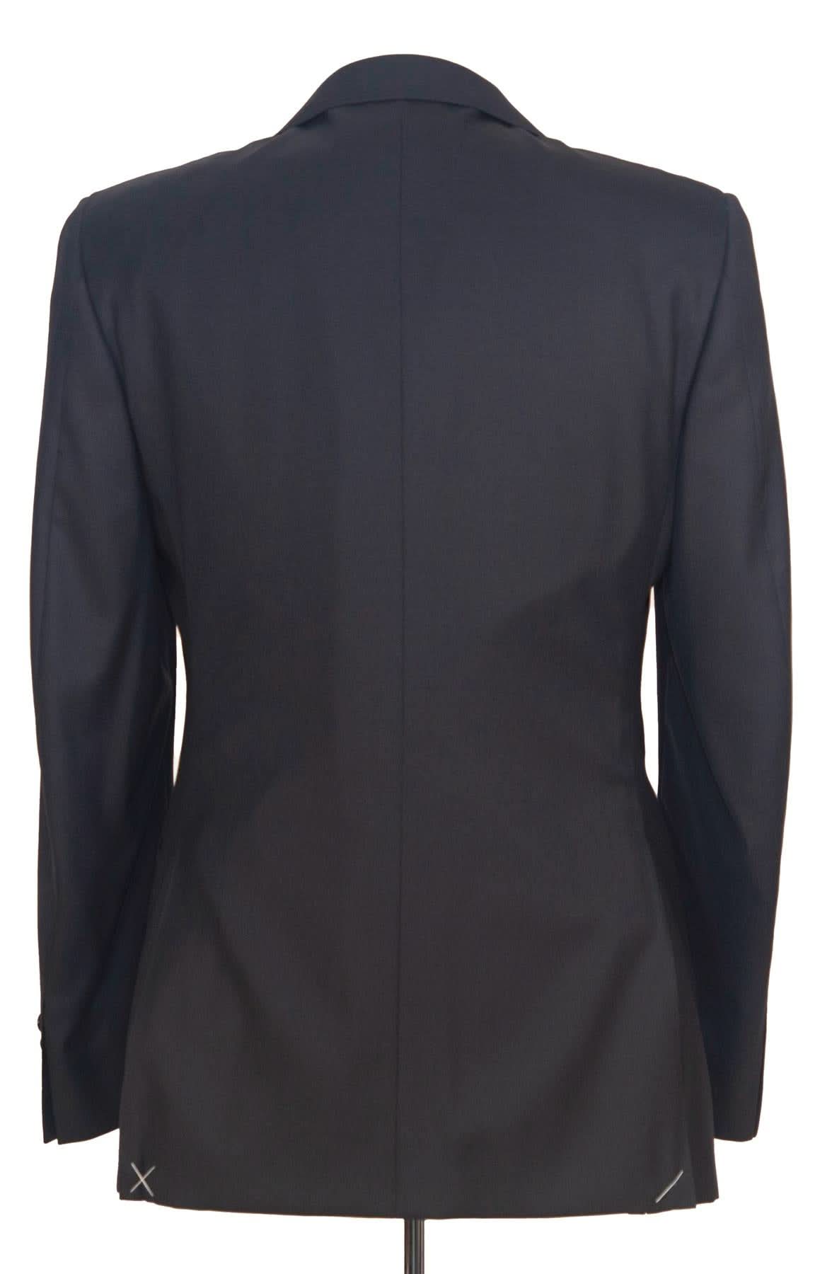 Canali Solid Black 100% Wool Suit 50L