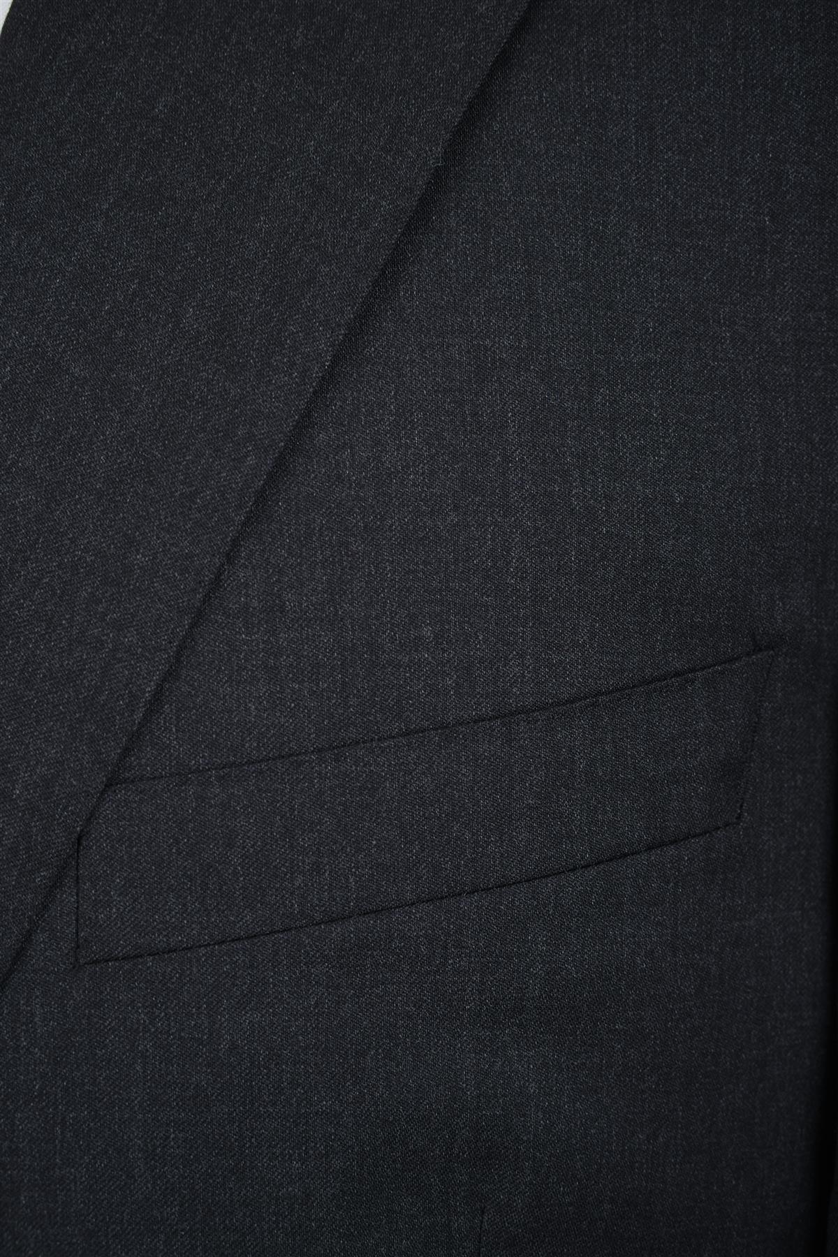 Canali Mens Solid Charcoal Grey 44L Drop 7 Modern Fit 100% Wool 2 Piece Suit