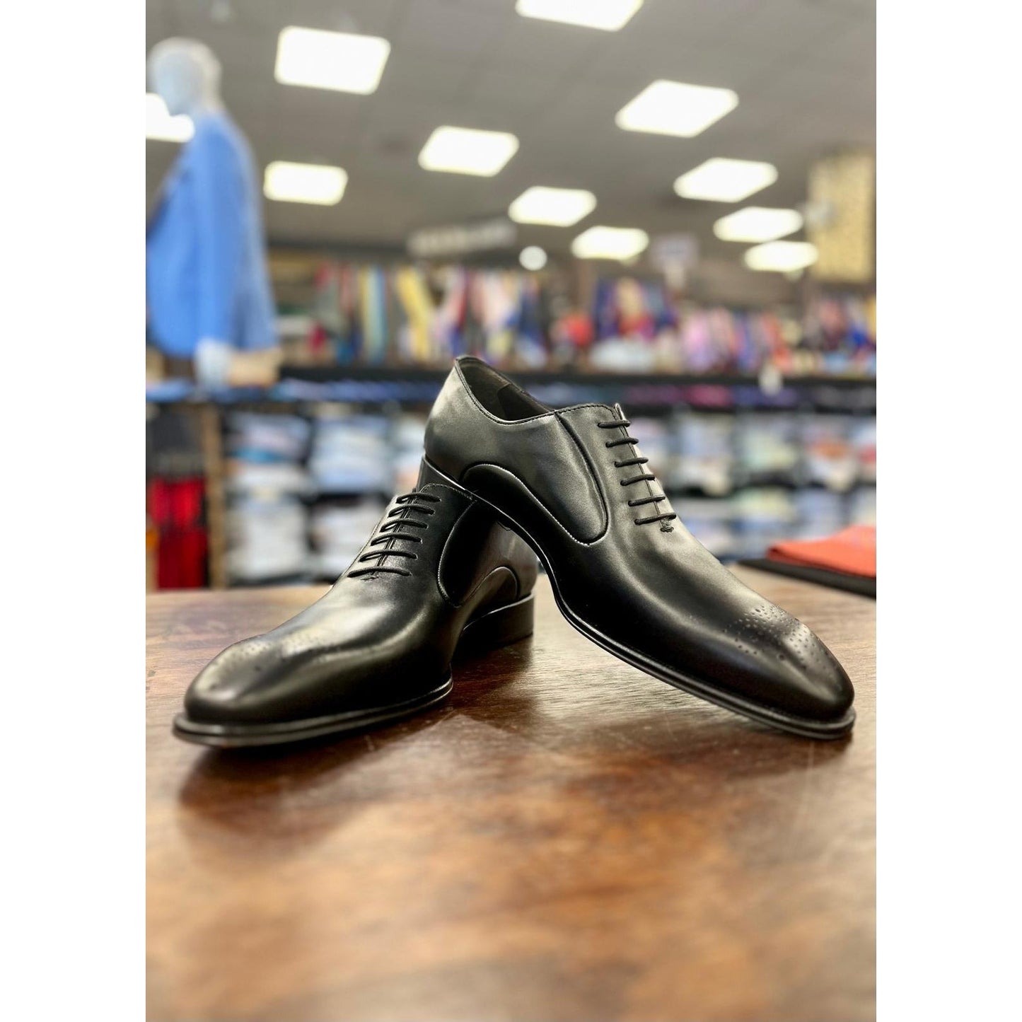 Mezlan Mens Black Lace-up Leather Dress Shoes