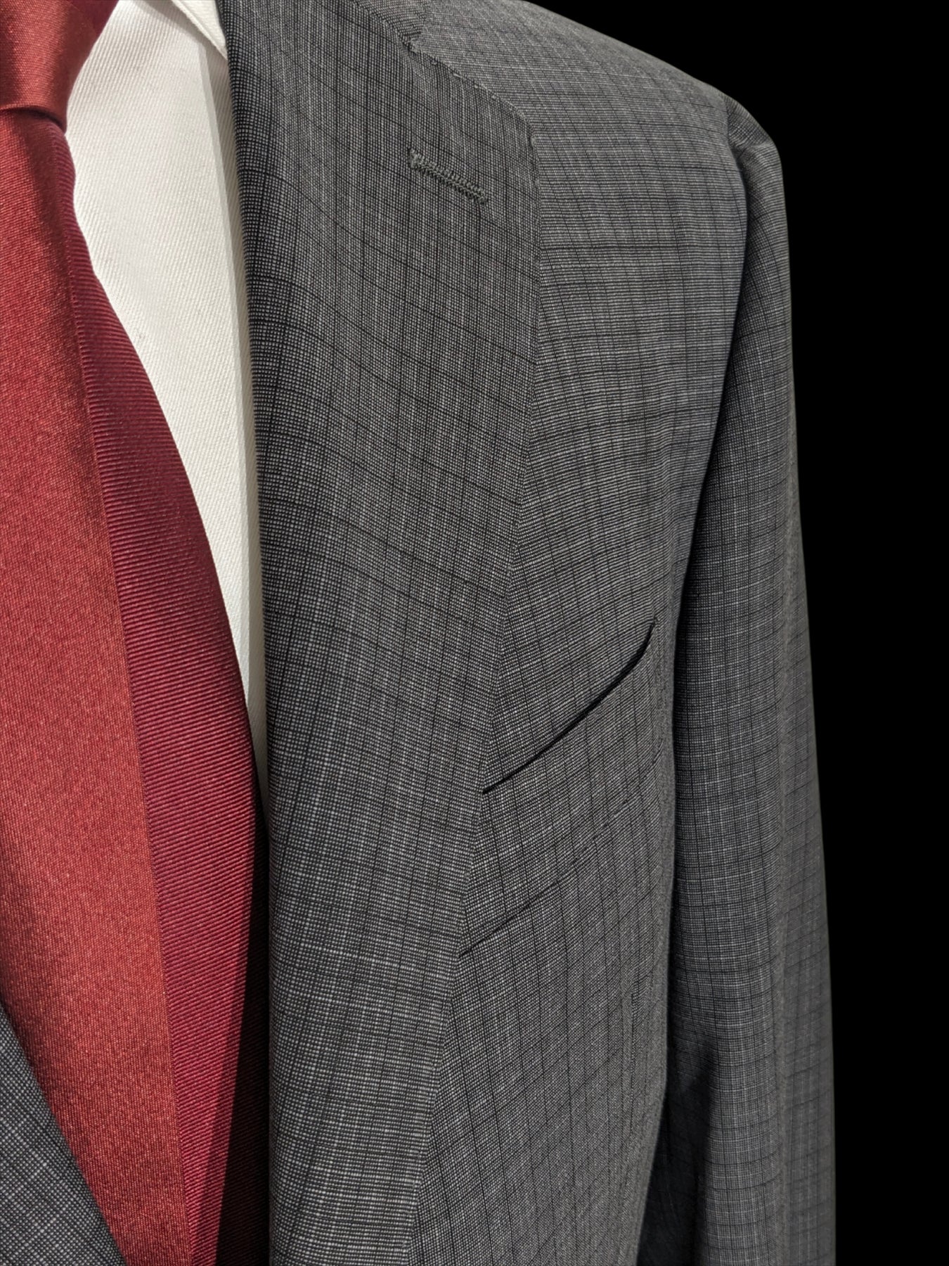 Canali 1934 Men's Gray Fine Check Pattern Classic Fit 100% Wool Suit 40R