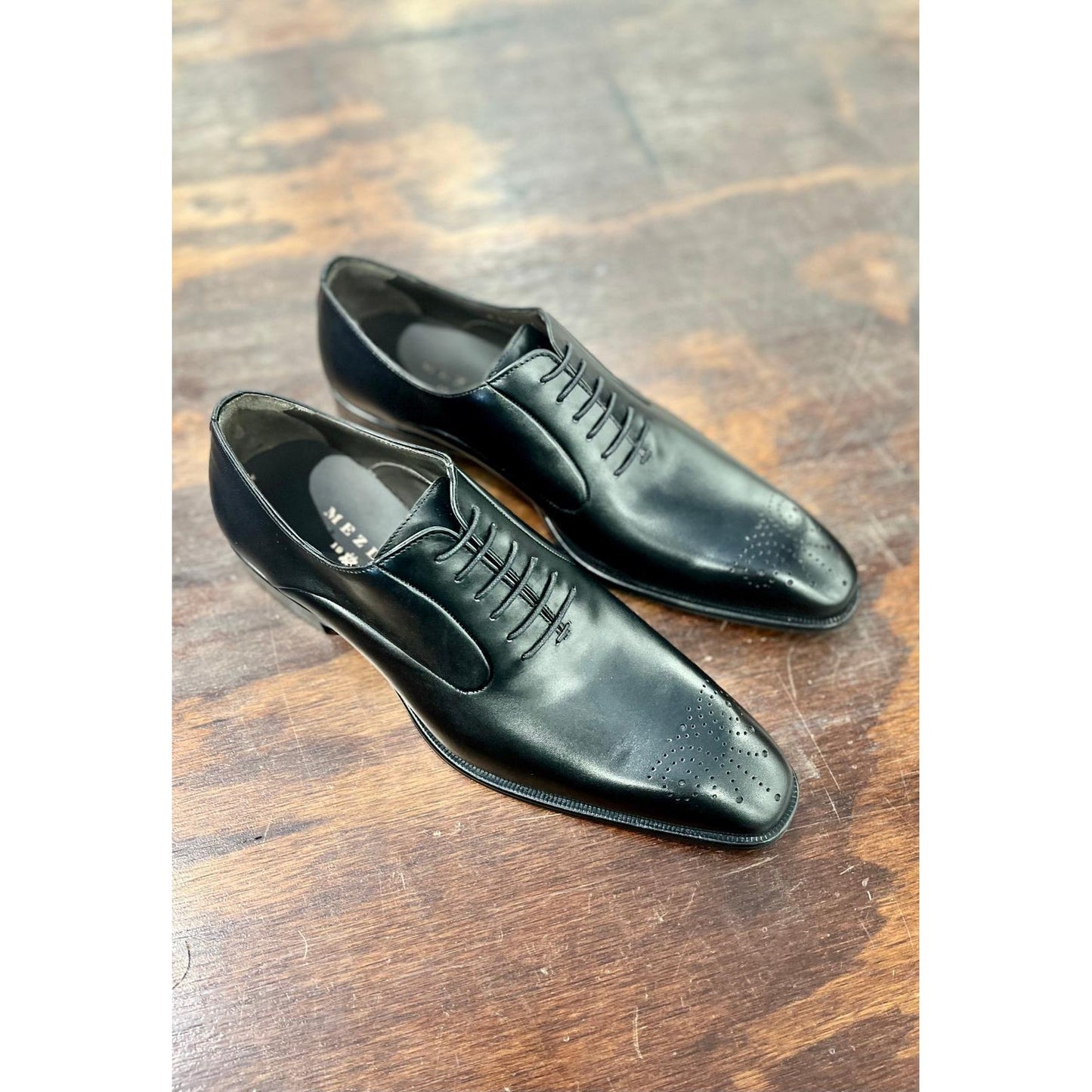 Mezlan Mens Black Lace-up Leather Dress Shoes