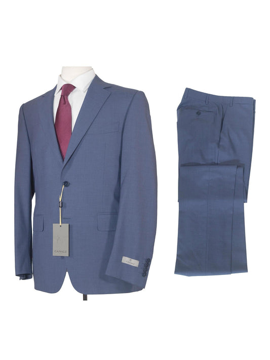 Canali Mens 38R Blue 100% Wool Classic Fit Two Piece Suit