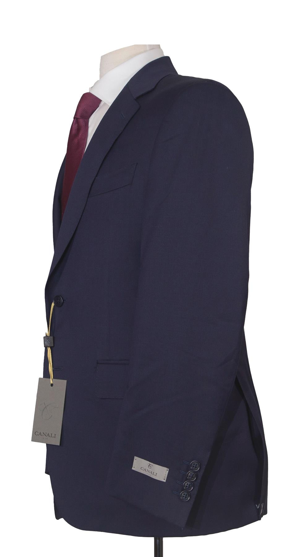 Canali Mens Navy Blue Classic Fit 46R Drop 7 100% Wool 2 Piece Suit